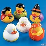 DOZEN (12) HALLOWEEN Rubber DUCK/DUCKIES/Ghost/PUMPKIN Etc. 2″ PARTY Decor Picture