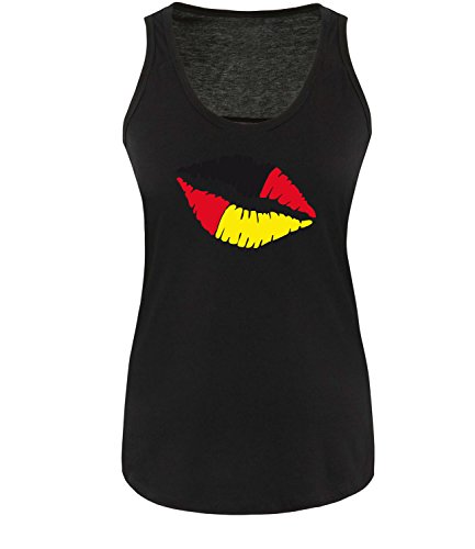 Luckja EM 2016 Deutschland Kussmund Fanshirt Damen Tanktop