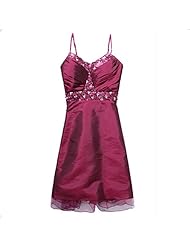 Plus Size Satin Spaghetti Strap Sequined Shirred Evening Dress/Party Dress/Mini Dress  With a Ribbon 