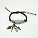 Hand-knotted Jade Longevity Dangling Bracelet - Brown Adjustable Cord