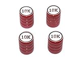 10k - Tire Rim Valve Stem Caps - Red