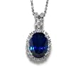 18K White Gold Tanzanite and Diamond Pendant