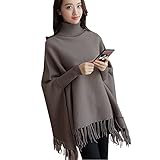 (リアンジュ・アイ)Liange・ai レディース マタニティ セーター 産前 産後 タートルネックニット あったか 保温 秋 冬 4色 フリーサイズ オリジナルミニポーチ付き (ブラウン)