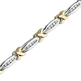 14K Two Tone Gold 1 ct. Diamond Tennis Bracelet