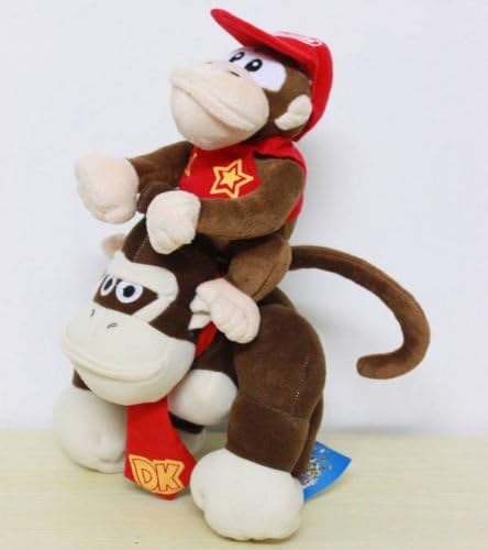 Fatflyshop 2pcs/set Super Mario Bros/brother Diddy Kong Plush Plushies Anime Animals Stuffed Soft Doll Toy