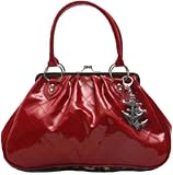Lux de Ville HIGH ROLLER Kiss Lock Handbag- Red Patent