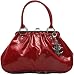 Search : Lux de Ville HIGH ROLLER Kiss Lock Handbag- Red Patent