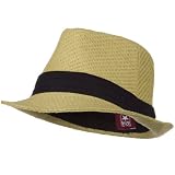 Child Straw Fedora Hat - Natural Black W19S20F