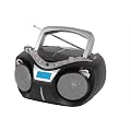 CMX CRC 7360 Stereo Radio (LC-Display, MP3-CD-Player, 80 Watt PMPO, USB 2.0) schwarz/silber