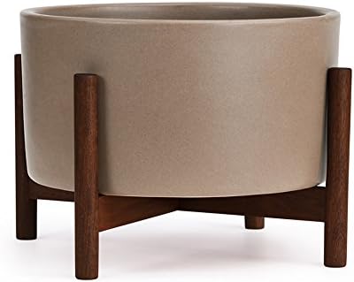 Case Study Table Top Cylinder with Wood Stand (Pebble)