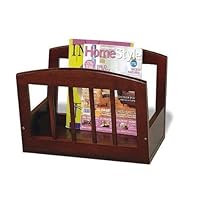 Cherry Finish Wood Magazine Rack Homespaper Stand