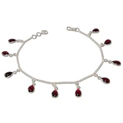 Romantic Gift for Her Silver Beaded Ankle Bracelet Pair 10.5 Inches (ganklt045b)