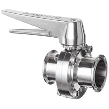 Dixon B5101E200CC-C Stainless Steel 316L Butterfly Valve with Trigger Handle and EPDM Seal, 2" Tube OD
