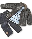 Nannette Little Boys Faux-Leather Jacket Three-Piece Set
