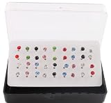 Pack of 18 Pairs of Multicolored Studs with Nylon Posts