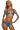 Blue Two Piece Halter Low Cut Brazilian Sexy Bikini Swimsuit, Small