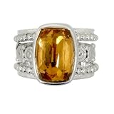 Sterling Silver Scroll Design Quartz Ring by Sajen