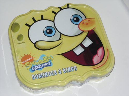 Spongebob Squarepants Dominoes and Bingo in Tin Metal Box
