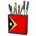 East Timor Flag Mahogany Wood Pencil Holder