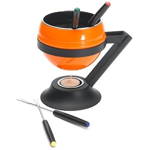 Paderno 7 Piece Cheese Chocolate Fondue - orange by Paderno