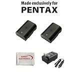 2 Pack Of Li-Ion Extended Life Replacement Battery for Pentax D-LI90 2800mA ....