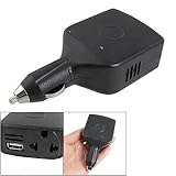 Vehicle DC 12V to 220V Power USB 5V Inverter Adapter Black