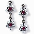 Gemini Silver Natural Seed Pearl Earrings, Ruby - Dahlia Vintage Collection Gemini Silver Natural Seed Pearl Earrings, Ruby - Dahlia Vintage Collection