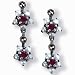 Gemini Silver Natural Seed Pearl Earrings, Ruby - Dahlia Vintage Collection