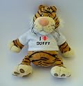 Tiger plush toy with I Love Buffy T-Shirt