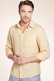 Blue Harbour Pure Linen Roll Up Sleeve Chambray Shirt