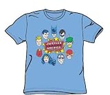  : The Justice League Justice Head Circle Adult S/S T-shirt in Carolina Blue by DC Comics
