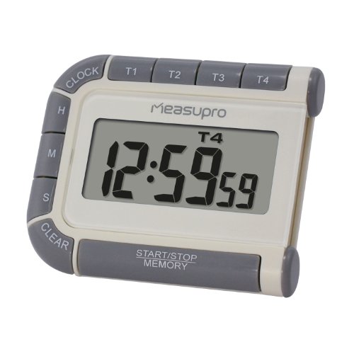 MeasuPro CCT400 Digital Timer, Clock, and Stopwatch with Four Channels