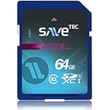 64 GB SaveTec SDXC C10 U1 UHS-1 Speicherkarte Extreme Speed Class10 Class 10 64GB Full HD Video bis 60MB/s f&uuml;r Canon EOS 700D SLR
