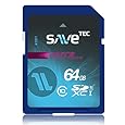 64 GB SaveTec SDXC C10 U1 UHS-1 Speicherkarte Extreme Speed Class10 Class 10 64GB Full HD Video bis 60MB/s für Canon EOS 700D SLR