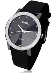 Fafada Womens Ladies Black Quartz Wrist Watch with Rhinestone