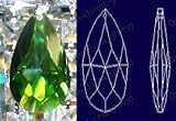Crystal Green Pear Drop 30% Lead Color Faceted Sphere 50 mm - 1.5 # 872-50