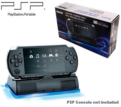 LED Charger Dock Speaker System for PSP 2000 and 3000