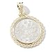 14K Gold 15 Kopek Russian Coin Rope Bezel Pendant