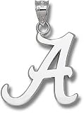 Alabama Crimson Tide Solid Sterling Silver Script ''A'' 1 1/2'' Pendant