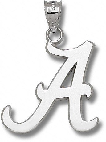 Alabama Crimson Tide Solid Sterling Silver Script ''A'' 1 1/2'' Pendant