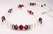 July Ruby Swarovski Crystal Birthstone Beaded Necklaces in Sterling Silver with White Pearls by Gemstone Gifts Handmade Jewelry.