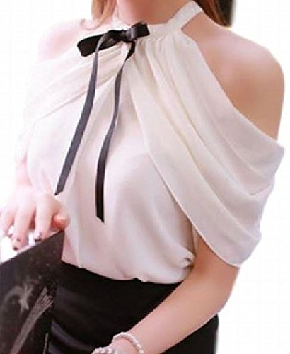 (ビューメンス) Beaumens セクシー オフショルダー トップス シフォンブラウス 肩出し カットソー パーティー お呼ばれ