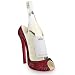 Red with Black Lace Women's Decorative High Heel Shoe Wine Bottle Holder