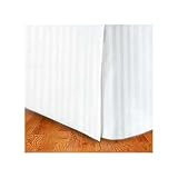 300TC Egyptian Cotton QUEEN Bed Skirt STRIPE WHITE BY MARRIKAS