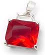 18K Gold Fill S.S. Jlo Ruby CZ Pendant