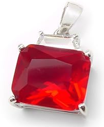 18K Gold Fill S.S. Jlo Ruby CZ Pendant