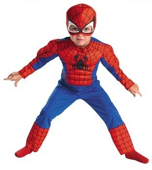  Spiderman Muscle Child Costume Size 4-6 Large