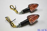Turn Signals - Amber Lenses, Black Base - Universal Motorcycle Lights - Honda CBR 600rr 1000rr, Suzuki GSXR 600 750 1000, Yamaha YZF R1 R6, Kawasaki Ninja ZX6r ZX9r ZX10r ZX12r ZX14