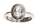 0.90 cts Genuine White Topaz Ring - 14kt White or Yellow Gold LIFETIME WARRANTEE