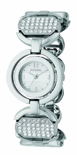 Fossil Glitz Stainless Steel Bracelet Watch With Crystal Accents